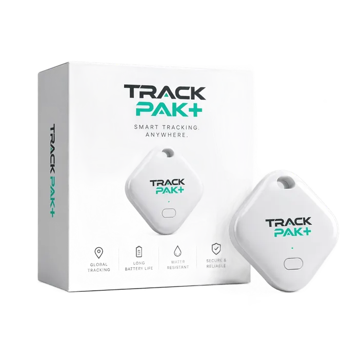 Track Pak Plus retail box and GPS tracker